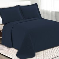 Colcha Cobre Leito King kit 3 peças Dupla Face Microfibra Soft Ultrassônico - Cinza - Camesa Marinho