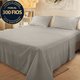 Jogo de Cama Casal 4 Peças 100 Algodão Premium Percal 300 Fios Adasmascado Cinza - BF Colchões