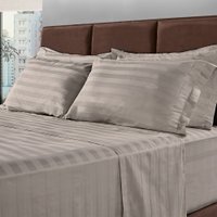 Jogo de Cama Solteirão Com 3 Peças 300 Fios 100 Algodão Adamascado - BF Colchões Cinza