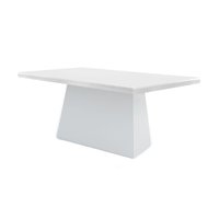 Mesa p/ Cozinha Luna c/ Tampo 180x90cm Flex Madeirado Vidro Canto Curvo - Imbuia/Ripado 3D/Off White - Rufato