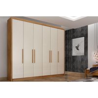 Guarda Roupa 6 Portas e 8 Gavetas Santoro/Bolonha Freijo Cumaru c/ Fendi - Novo Horizonte