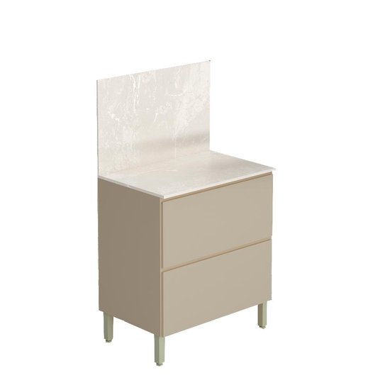 Balcao Com Tampo 80cm 1PT Basculante 1GAV 3021ART Vanilla Vanilla KTP