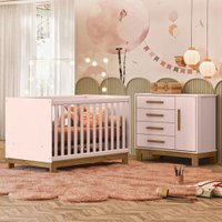 Quarto Infantil Completo Lion 1 Porta 4 Gavetas Rosa - Pnr Móveis