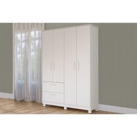 Guarda Roupa Bebê 4 Portas e 2 Gavetas Jujuba Branco - Permóbili Baby