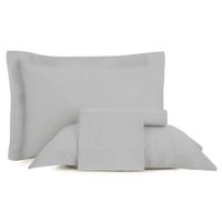 Jogo Cama Queen Altenburg 300 Fios Sublime Ponto Ajour Cinza