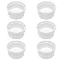 Kit 6 Ramekin Canelado Porcelana 40ml Classic Branco Lyor Mo
