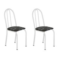 Conjunto 2 Cadeiras Éos Branco e Preto Flor