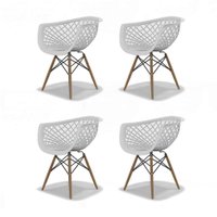 Conjunto com 4 Cadeiras Web DSW Branco