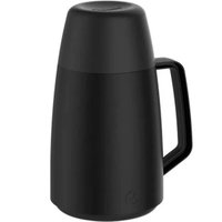 Garrafa Térmica Lotus Soprano 500ml Plástico com Ampola de Vidro Preta