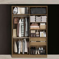 Closet  Adapt 2 Gavetas 6 Prateleiras Nogueira - Kappesberg