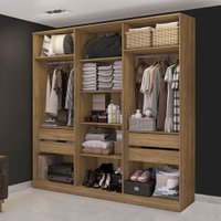 Guarda-Roupa Adapt 4 Gavetas 8 Prateleiras Nogueira - Kappesberg