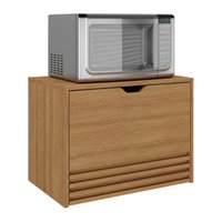 Balcão Suspenso 60cm para Forno/Micro-ondas com 1 Porta e 1 Gaveta Multimóveis CR20345 Amêndoa