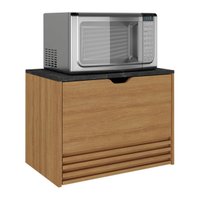 Balcão Suspenso 60cm para Forno/Micro-ondas com 1 Porta e 1 Gaveta Multimóveis CR20345 Amêndoa/Mármore Lunar