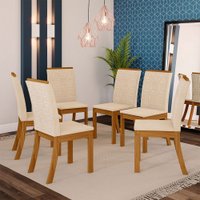 Conjunto 6 Cadeiras Estofadas Kesha Casa 812