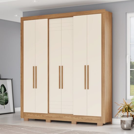 Guarda Roupa Solteiro 06 Portas 03 Gavetas B366 Briz