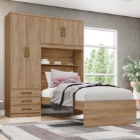 Guarda Roupa Solteiro 3 Gavetas 4 Portas Cama Cravo Henn