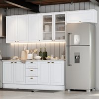 Cozinha Compacta de 05 Peças com Aéreo de Vidro Nova York Henn