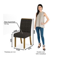 Conjunto Sala de Jantar Mesa 120 Cm Tampo MDF 4 Cadeiras Zuri Casa 812