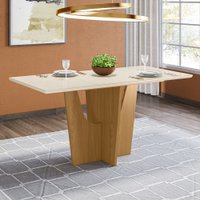 Mesa de Jantar com Tampo em MDF 160 Cm com Vidro Danielly Henn