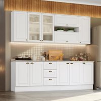 Cozinha Compacta 07 Peças com Aéreo de Vidro Americana Henn