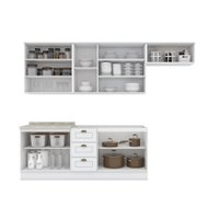 Cozinha Compacta 05 Peças com Aéreo de Vidro Americana Henn
