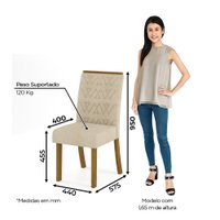Mesa de Jantar Tampo MDF 160 Cm 6 Cadeiras Zuri Casa 812