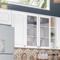 Armário de Cozinha 120 Cm 03 Portas de Vidro Nova York Henn