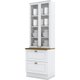 Cristaleira 2 Portas 2 Gavetas Americana Henn Cinza/Calcare BP