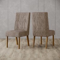 Conjunto 2 Cadeiras Estofadas Com Pés Em Madeira Eloá Henn Nature/Cacao
