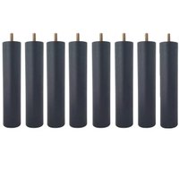 Kit C/ 8 Pés de Cama 20cm Pés de Madeira Palito Dimader Casal Box Baú Preto