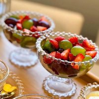 Jogo de Sobremesa Com 7 peças Cristal Pearl Wolff para Mesa Posta Transparente