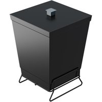 Lixeira Plástica Com Suporte 6,5L Cesto De Lixo P/ Banheiro Preto Fosco Stolf