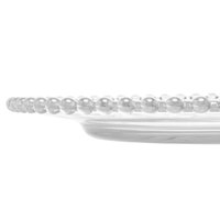 Prato Raso de Cristal Pearl Wolff 28cm c/ Bolinhas Mesa Posta Transparente