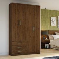Guarda Roupa 4 Portas 3 Gavetas Caju Henn