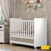 Berço Mini Cama 3 em 1 com 2 Gavetas Aquarela Henn