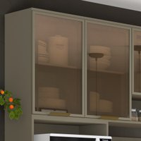 Armário Aéreo 2 Portas de Vidro 80 Cm Évelin Henn