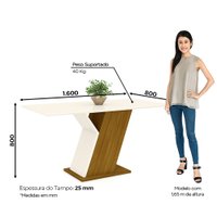 Conjunto Sala de Jantar Tampo MDF Canto Reto 160 Cm 4 Cadeiras Zuri Casa 812