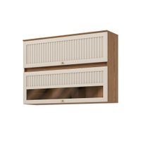 Armário Aéreo Ripado 2 Portas Basculantes 120cm Requinte Henn