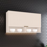 Armário Aéreo 1 Porta Basculante Ripado 120cm Connect