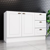 Balcão de Cozinha 120 Cm 2 Portas 3 Gavetas Amy Casa 812