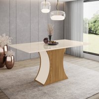 Mesa Canto Reto com Vidro 160 Cm Selena Henn