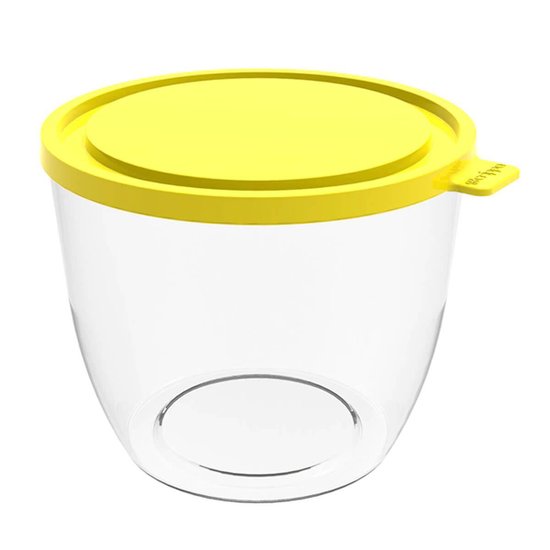 Pote com Tampa 1,9L Redondo Crippa Transparente e Amarelo Bacia Alimentos Frutas