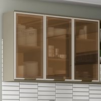 Armário Aéreo 3 Portas de Vidro 120 Cm Évelin Henn