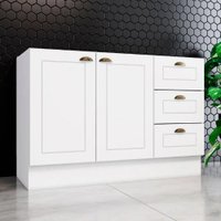 Balcão de Cozinha Pia 120 Cm 3 Gavetas 2 Portas Americana Henn