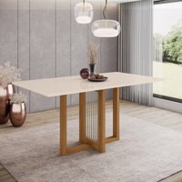 Mesa de Jantar Com Tampo MDF com Canto Reto 160 Cm Natalí Henn