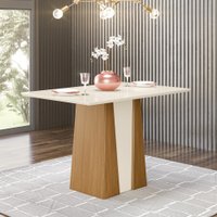 Mesa de Jantar Tampo MDF Canto Reto 120 Cm Orus Henn