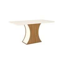 Conjunto Sala de Jantar Tampo MDF Canto Reto 160 Cm 06 Cadeiras Arian Casa 812