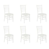 Conjunto com 6 Cadeiras Tiffany Branco