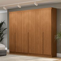 Guarda-Roupa Casal 6 Portas 4 Gavetas R582 Canela - Kappesberg