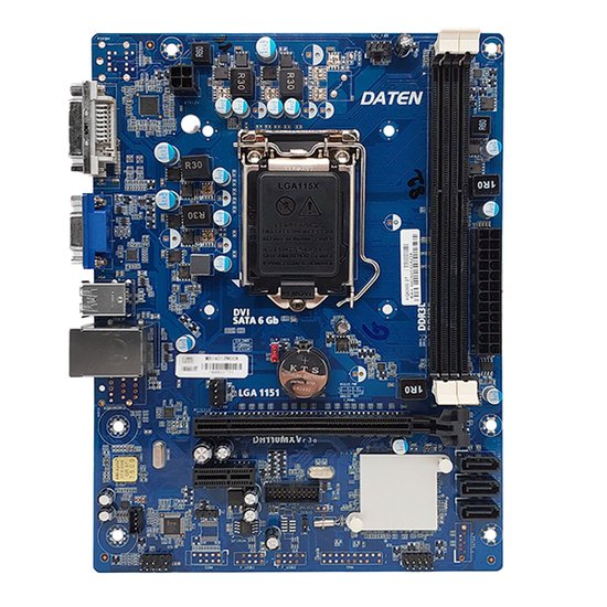 Placa Mãe Daten H110M, OEM, Intel 6ª e 7º Geração, DDR3, VGA, DVI, LGA1151